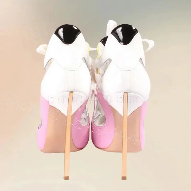 

Colorful Patent Leather Pointed Toe Pumps Cross Tied Women Shoes Thin High Heels Fashion Party Dating 2026 Zapatos Para Mujere