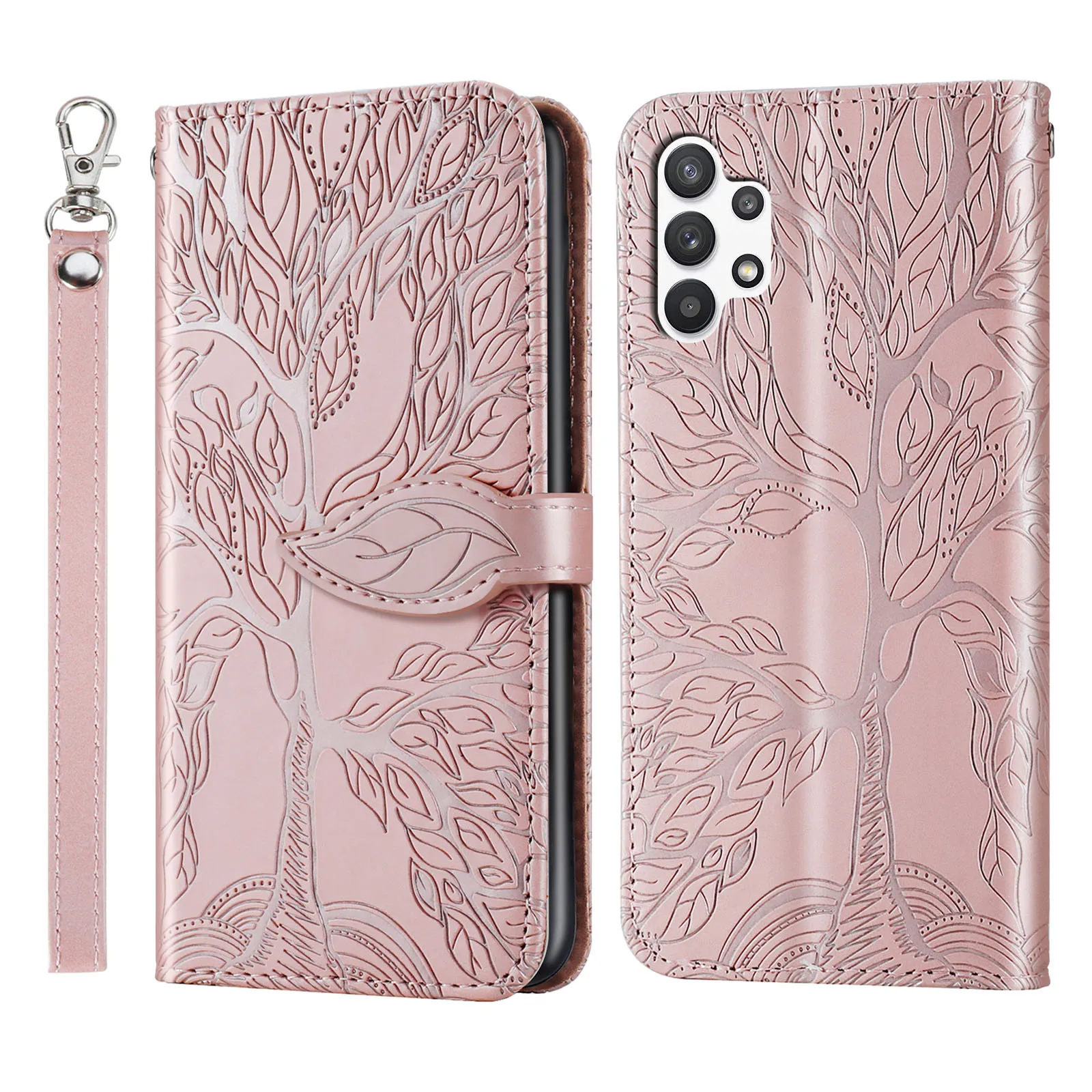 

For Samsung Galaxy A32 5G / A13 4G / A04S case, Tree of Life leather case with card slot, clamshell leather case