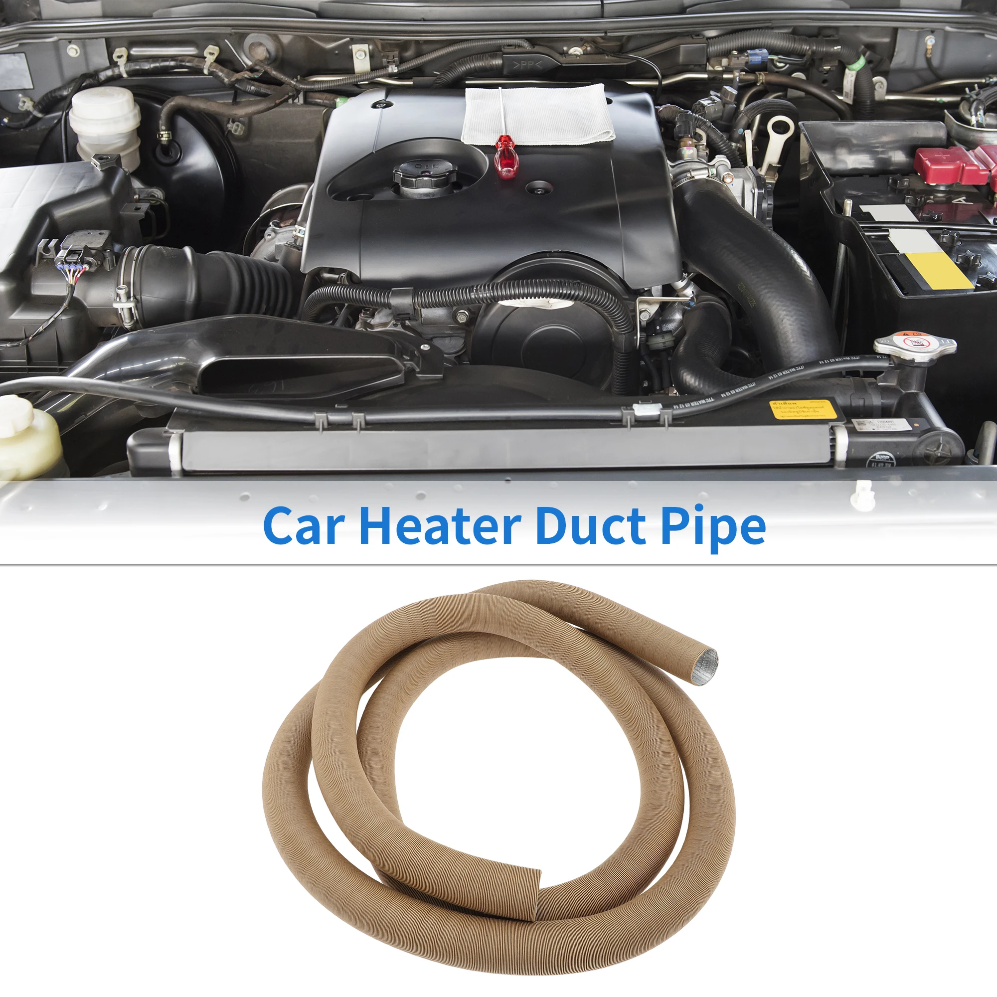 

UXCELL Car Heater Duct Pipe Warm Air Ducting Hose 42mm ID 500cm Max L Aluminum Foil 1Pc