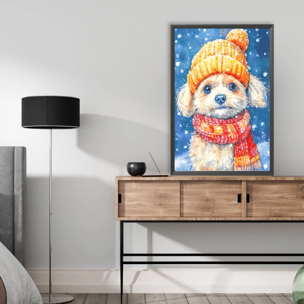 

40x60 см собака 5D DIY полная дрель круглый алмазный набор для рисования для домашнего декора стен