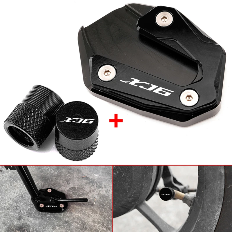 

For YAMAHA XJ6 XJ6F XJ6N DIVERSION 2009-2024+ Accessories Motorcycle Kickstand Foot Side Stand Enlarger Pad & Tire Valve Cap