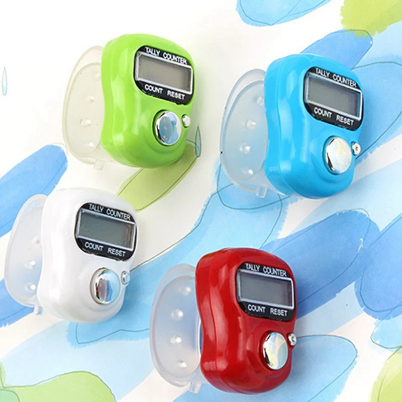 LCD Electronic Finger Hand Ring Knitting Row Tally Counter Pedometer Digital Hand Tally Counter Random Color