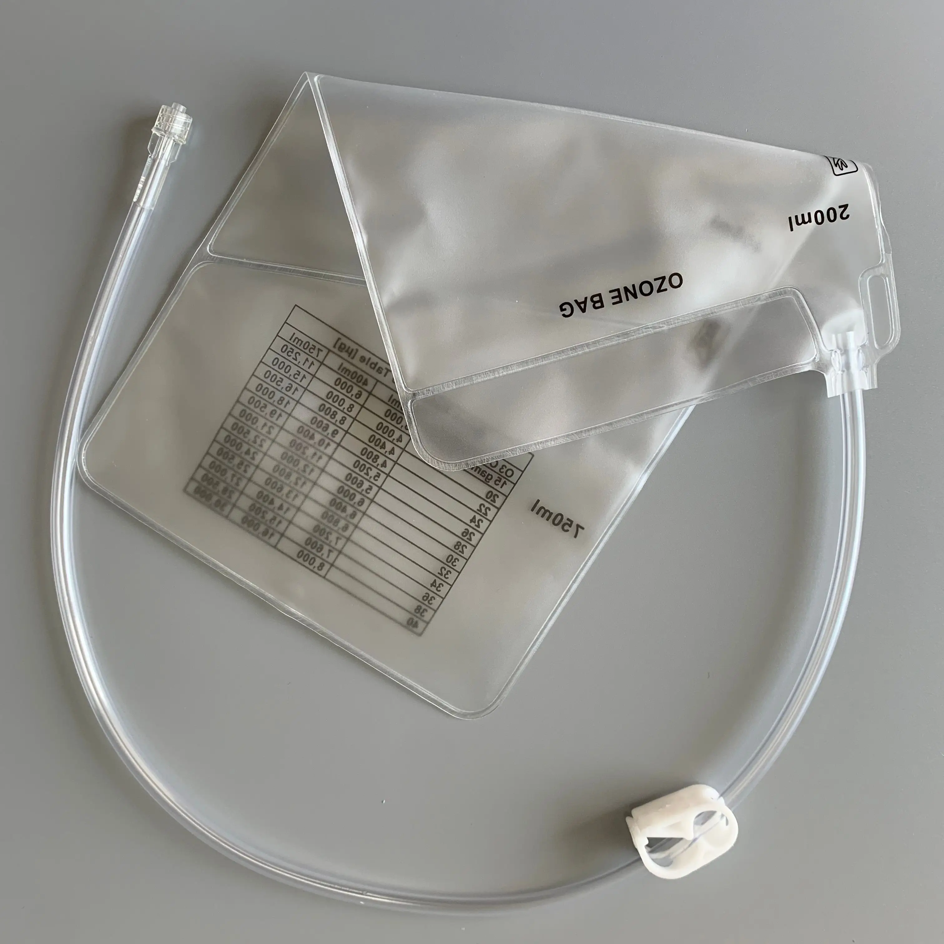 Reusable Durable 200ml 400ml 750ml 3 chambers ozone insufflation bag for ozone rectal insufflation therapy