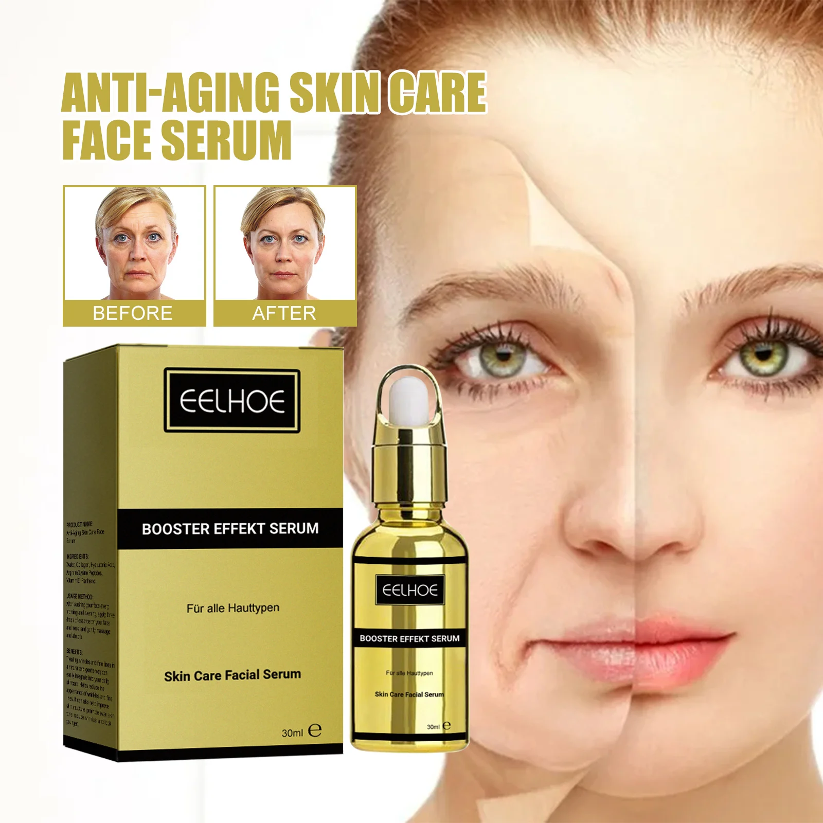 

EELHOE Антивозрастная эссенция Увлажняющая и увлажняющая, исчезающая тонкие линии, морщины, подтягивающая и против морщин кожи