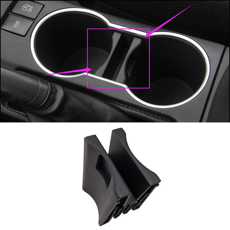 Car Center Console Cup Bottle Insert Divider Holder ABS Fit for Toyota Corolla Levin 2014 2015 2016 2017 2018 Black