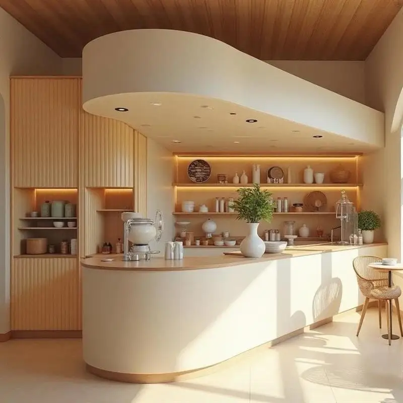 Nordic Cream Style Reception Desk Modern Beauty and Nail Salon Customer Consultation Center Counter Hotel Office Furniture FYRD 3