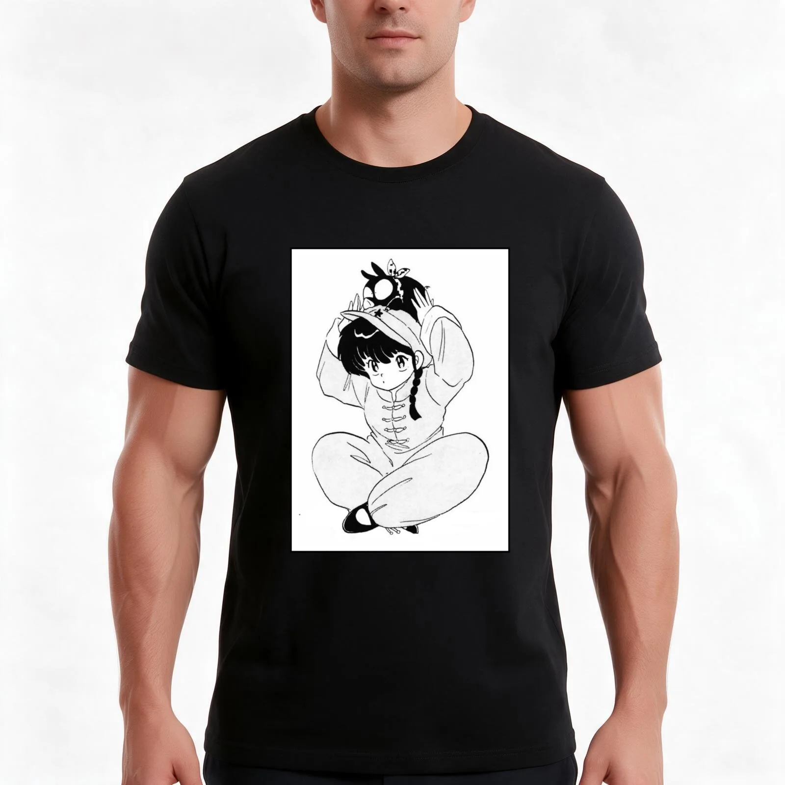 Ranma and P-Chan - Ranma 1/2 Summer Edition 2021 T-Shirt, Cool Short Sleeve T Shirt, Loose Casual Summer Unisex Top