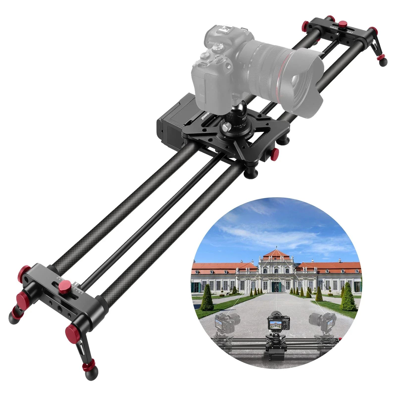 

Camera Slider Motorized Remote Control Carbon Fiber Track Powerful Motor 80CM Sliding Rail 1.5"/80cm Motorized Camera Slider