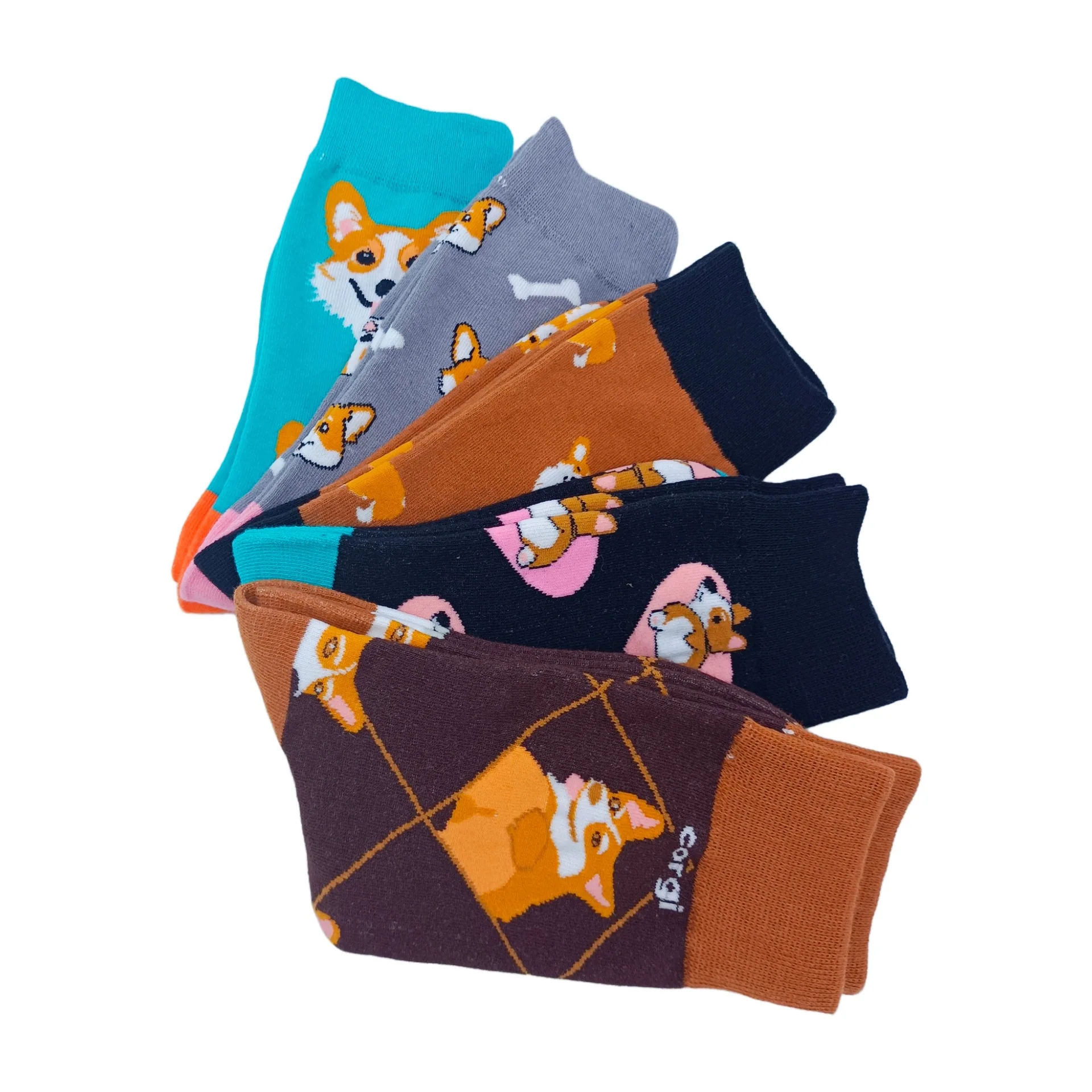 Neue Happy Herrensocken Damen Neuheit Cartoon-Socken Gekämmte Baumwolle Neue Corgi Cartoon Happy Puppy Kollektion Niedliche Windsocken für Männer/Frauen # – Detail 6