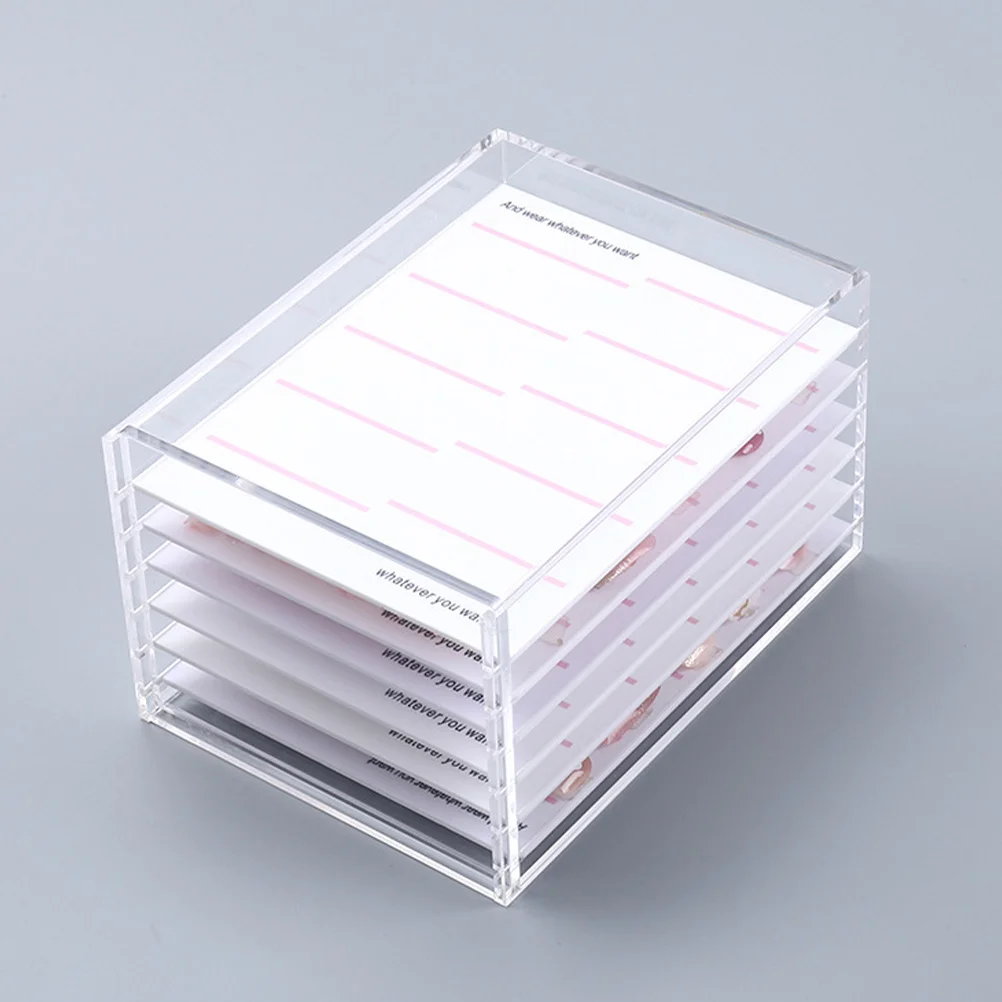 Caixa de armazenamento de arte de unha acrílica transparente de 6 camadas para organizador de manicure com pontas de strass acessórios estojo recipiente suporte