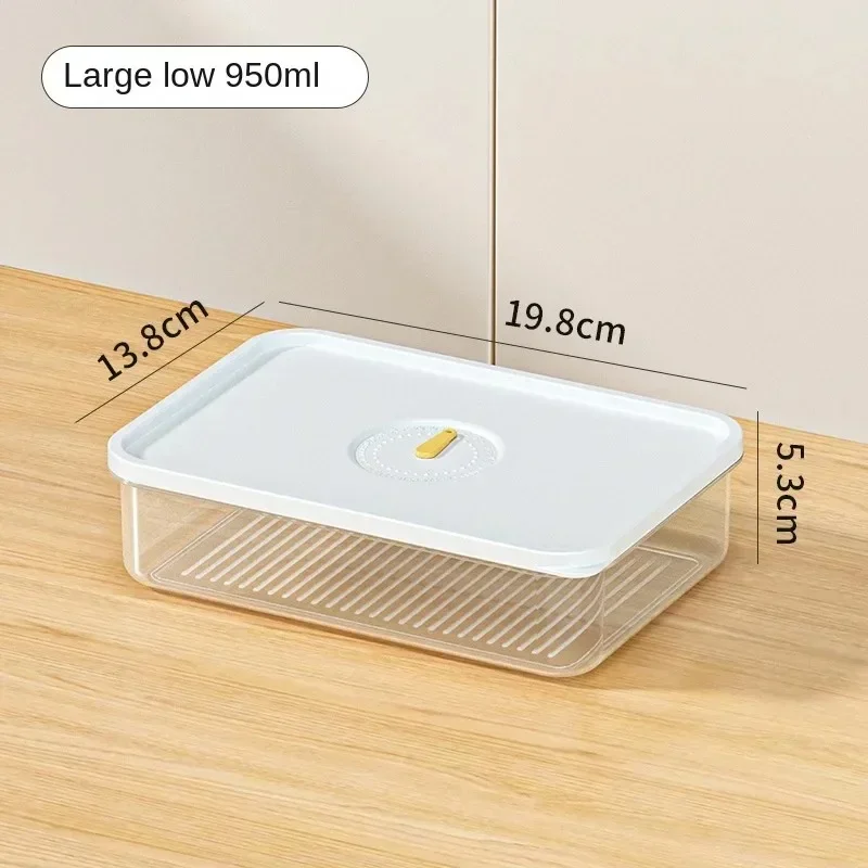 6PCS Thickened Storage Boxes Refrigerator Frozen Meat Dispenser Food Grade Crisper Food Seal Timing Box Kitchen Storage Supplies