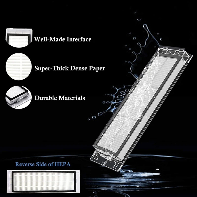 Filtros de fregona de Cepillo Lateral principal para Roborock S5 S50 S502 S55 S6 S6 Pure E4 para Mi Robot 1S SDJQR01RR repuestos de aspiradora