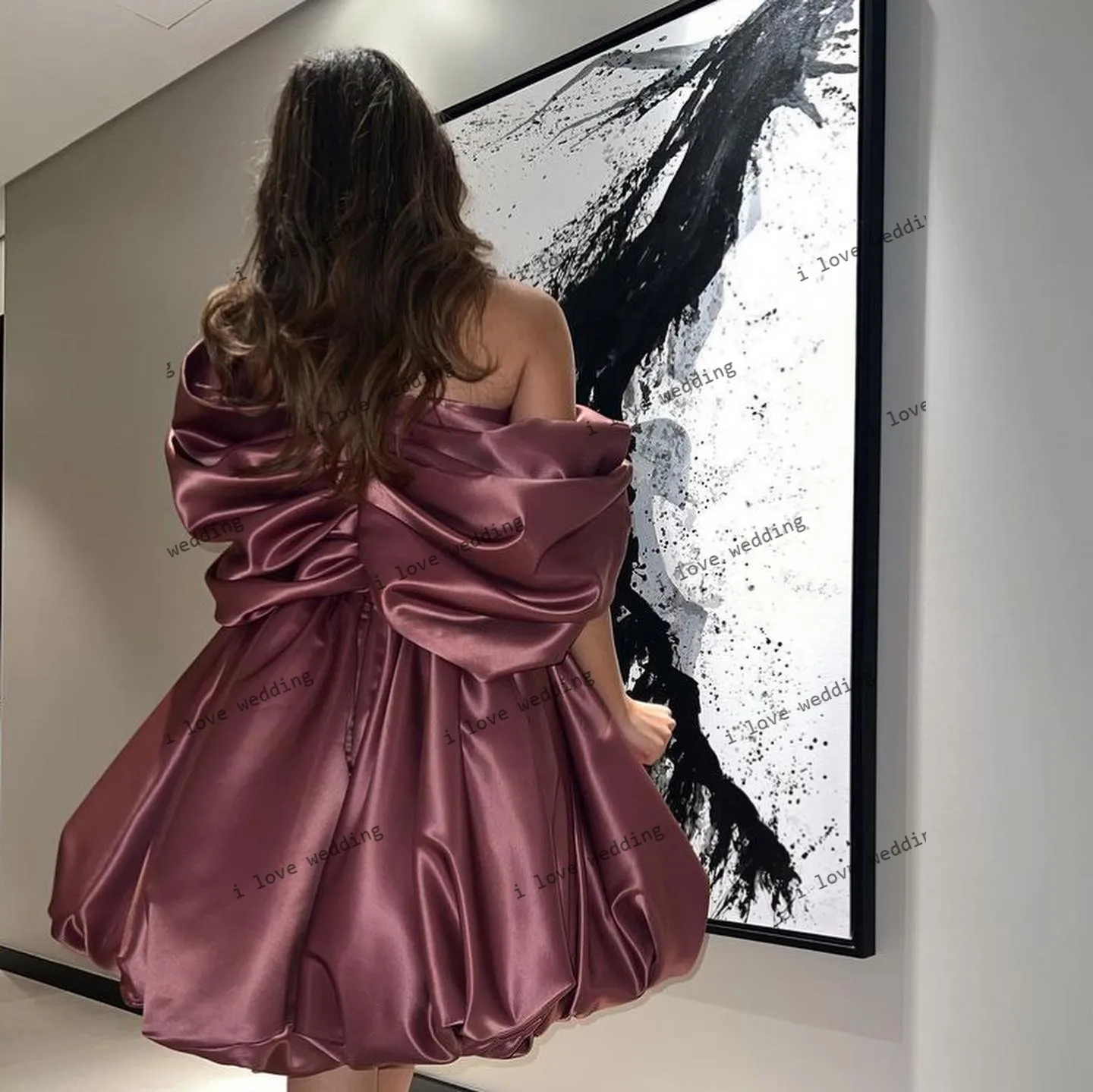 

Cameo Brown V-Neck A-Line Short Homcoming Dresses 2025 Off The Shoulder Satin Elegant Party Dress Pleated Mini Length Customized