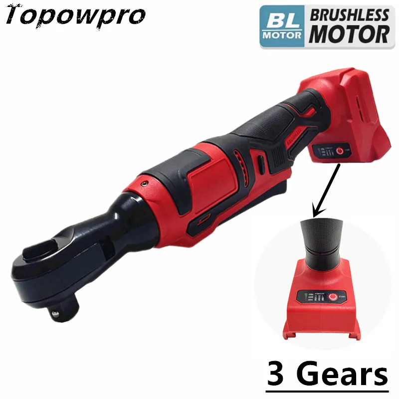 

For Milwaukee 18V Battery 1/2'' Brushless Electric Ratchet Wrench 3 Gears 450Nm Cordless Driver Removal Screw Nut Power Tools