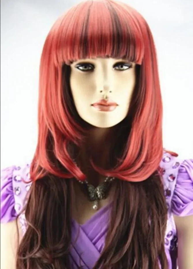 

WIG Lolita Women New Long Curly Dark Red Cosplay Anime Hair Wigs