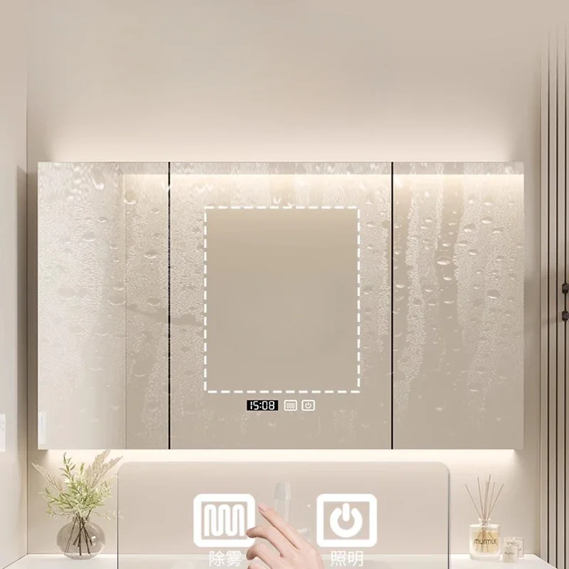 Hygiene Luxus Badezimmerschränke Smart Light Anti-beschlag Wohnmöbel Kosmetikspiegel Badezimmerschränke Locker Miroir De Salle