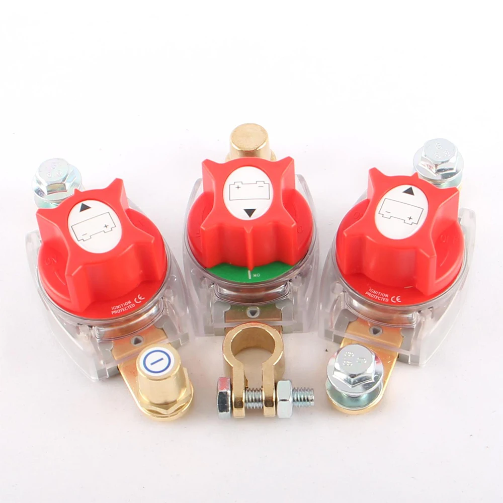 Thick Brass Top Post Battery Disconnect Switch 12V 24V High Current Auto Negative Terminal Power Cut Off Kill Switch