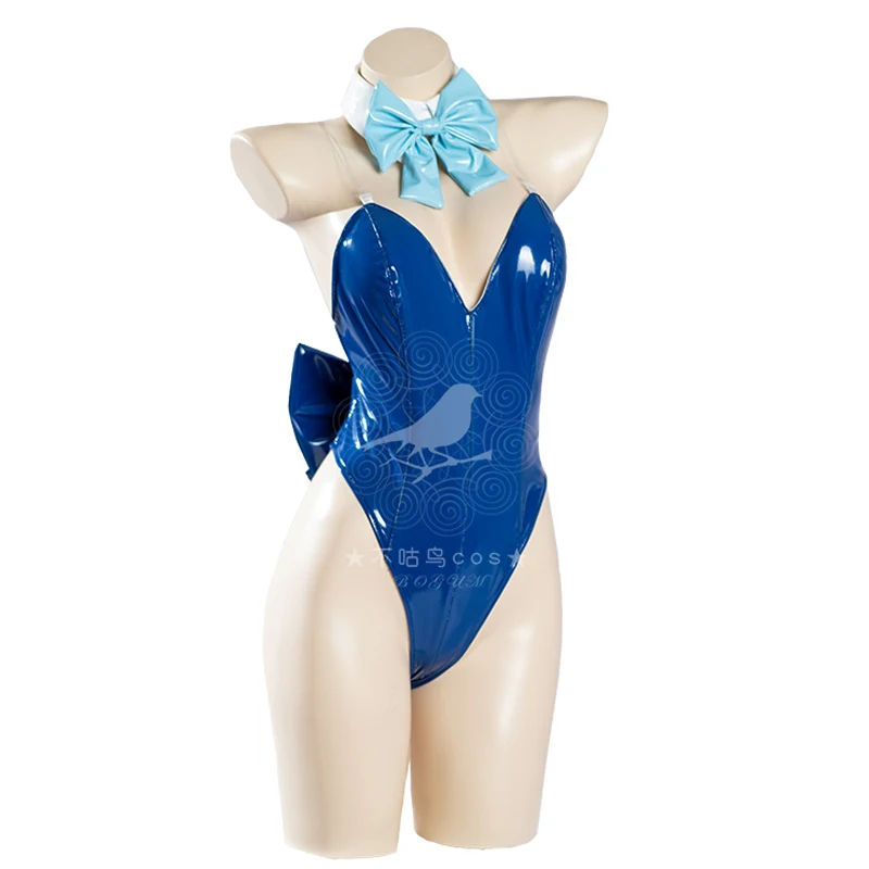 AniLV Blue Archive Asuma Toki Blue Leather Bodysuit Bunny Uniform Costume Cosplay