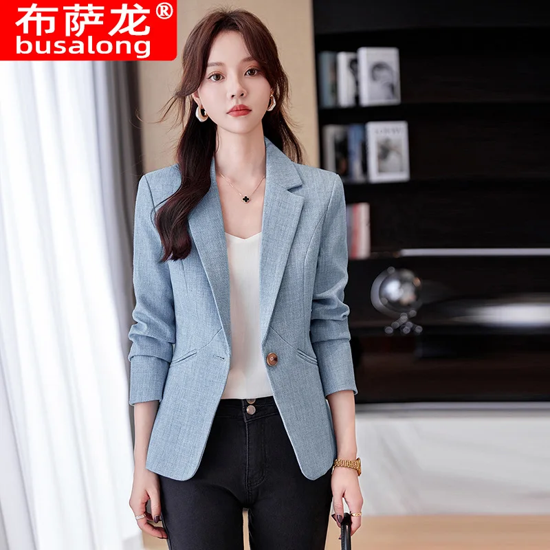 

2024Новый стильный модный костюм, повседневный женский профессиональный пиджак с длинными рукавами, официальная куртка, рабочая одежда8327