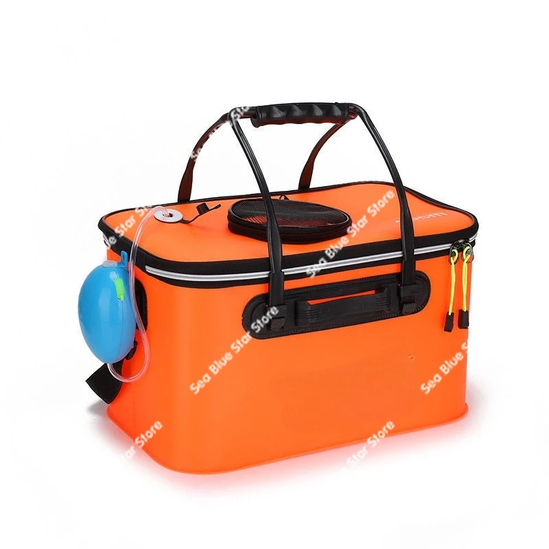Thickened bucket, multi-functional fish fishing bucket, fish box EVA folding   guard bucket, live fish bucket