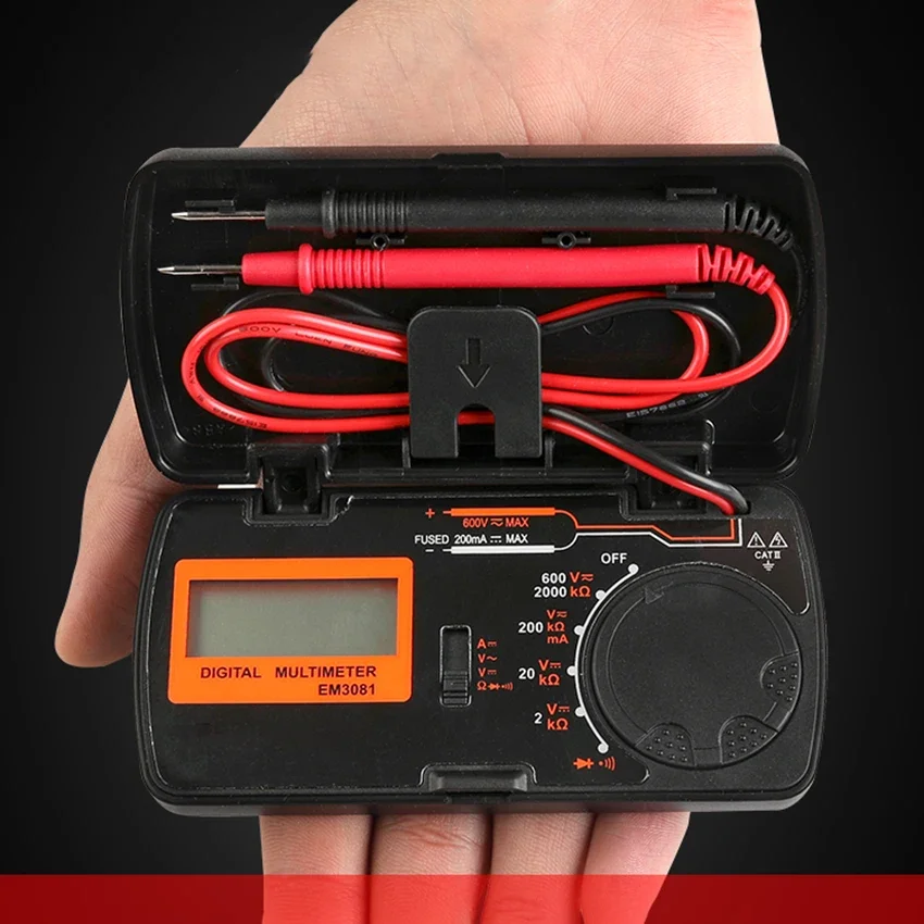Pocket Multimeter with Tester Pen, Digital Multimeter, 6 Gear Adjustable for AC/DC Voltage, and Current, Continuity, Capacitance