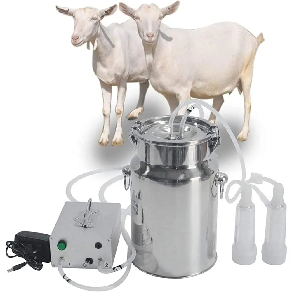 

Electric Milking Machine, 14L Stainless Steel Portable Impulse Sheep Goat Device Vacuum Pump Bucket, Goat Milk Pump