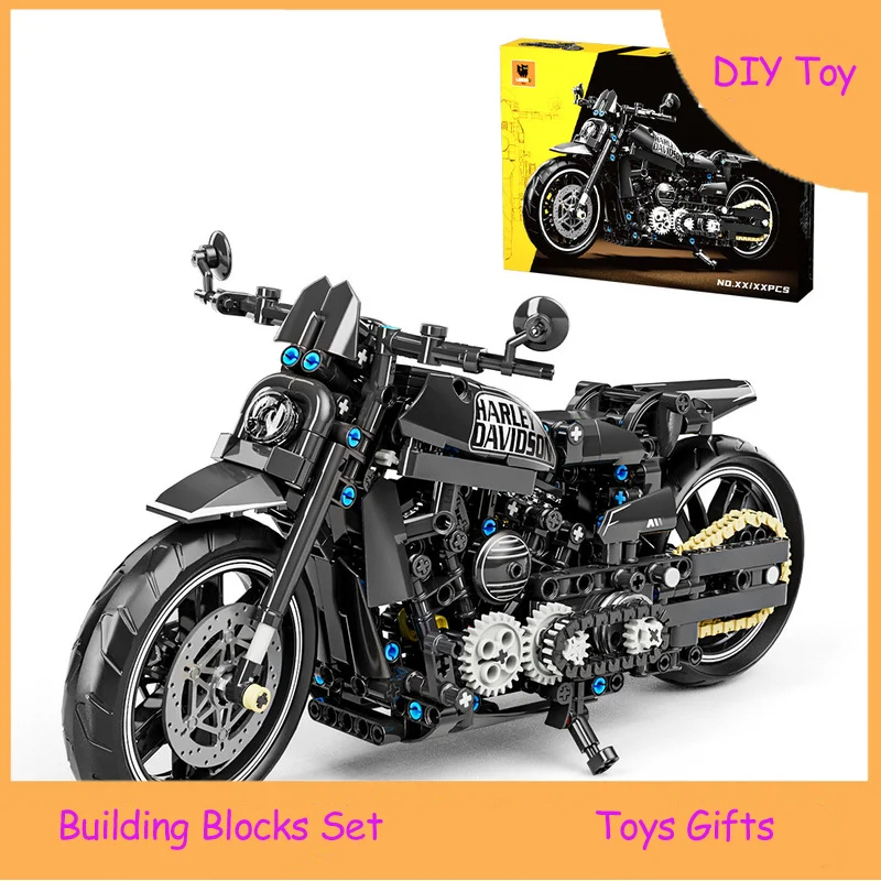 

Технологические строительные блоки для мотоциклов, игрушечный механический блок, набор для сборки для мальчиков, модель мотоцикла, строительный комплект, подарки на день рождения