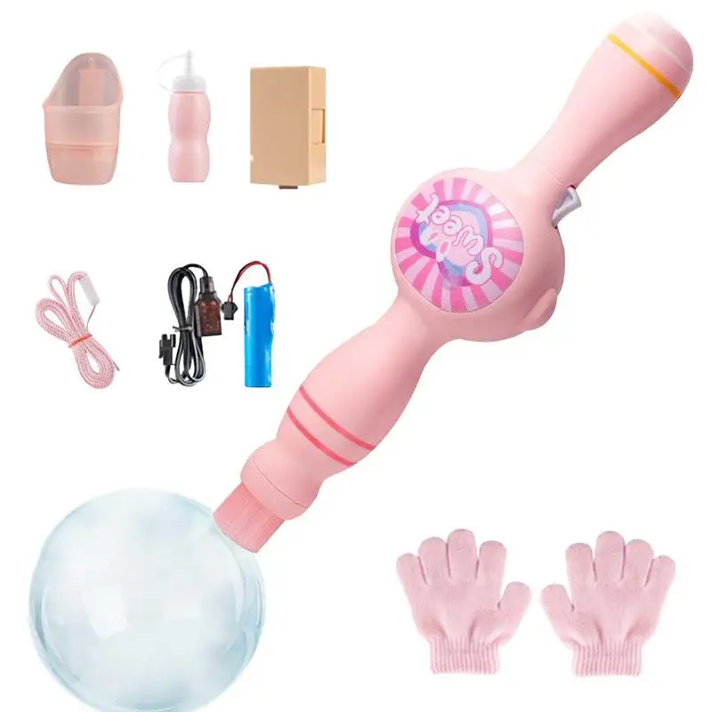 Bubble Wand Machine Electric Fog Bubble Maker with Vibrant Effect Portable Bubble Blower for Boys Girls Gifts Party Photo Props