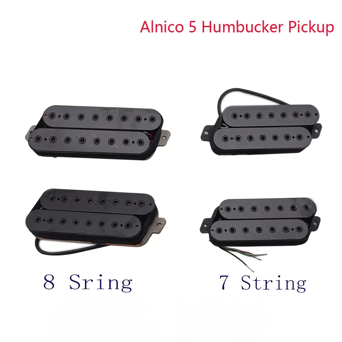 Headless Fanned Fret Guitar Humbucker Pickup Alnico 5 Double Coil Pickups Fit for 7/8 String Electric Guitar,Neck Bridge Set