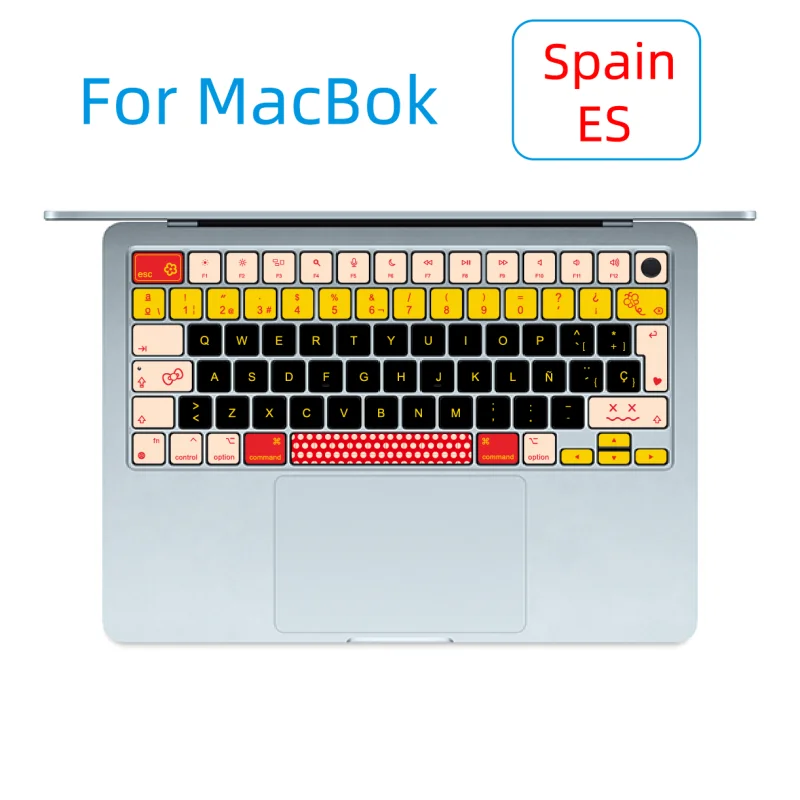 Suitable for (Spanish) Apple MacBook Notebook Keyboard Sticker Button Sticker Cartoon Contrasting Color