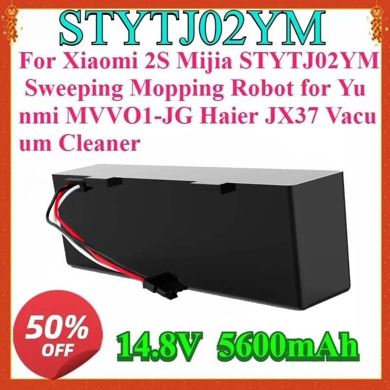 

For Xiaomi 2S Mijia STYTJ02YM Sweeping Mopping Robot for Yunmi MVVO1-JG Haier JX37 Vacuum Cleaner 5200mAh Rechargeable Battery