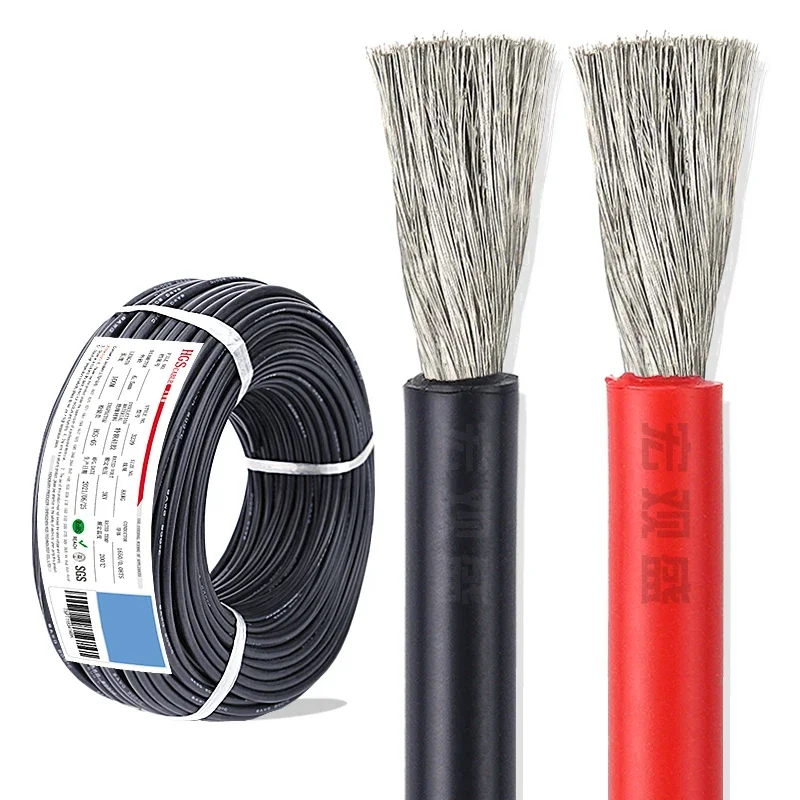 Soft Flexible Silicone Wire 6 Gauge Silicone Rubber Cable Solar Panels Wire Wholesale 6 8 10 12 14 16 18 20 22 24 26 28 30AWG