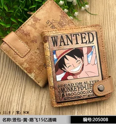 One Piece Snap-fastener Foldable Wallet Anime Figures Luffy Skull Children Cartoons Cosplay Chopper Coin Purse Birthday Gifts