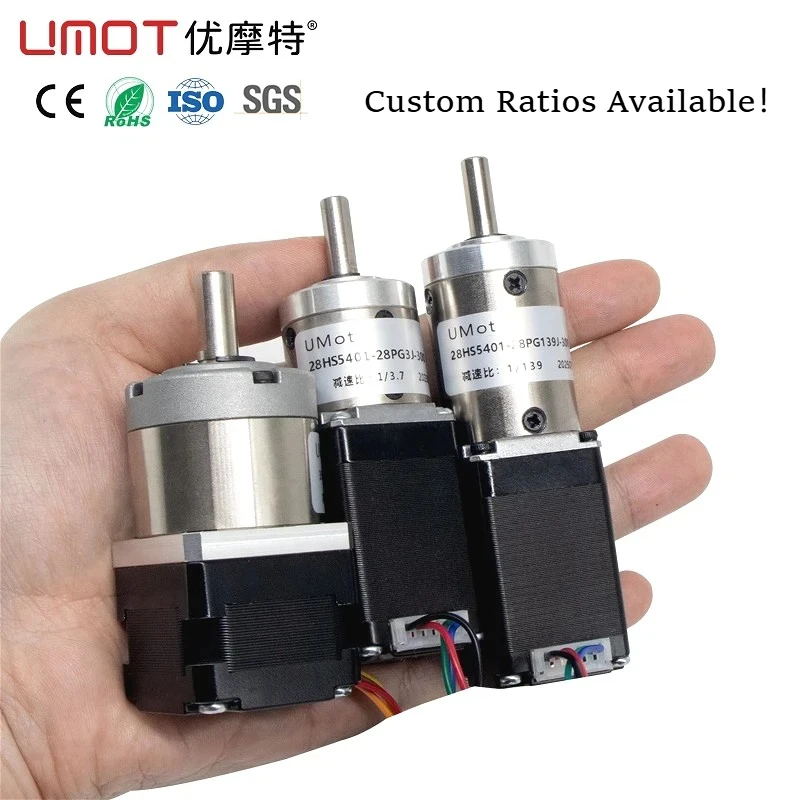 

UMOT Hybrid Micro High Torque Nema 8 11 14 17 Reducer Gear Stepper Planetary Geared Stepper Motor with Gearbox Ratio 1:3.7-369