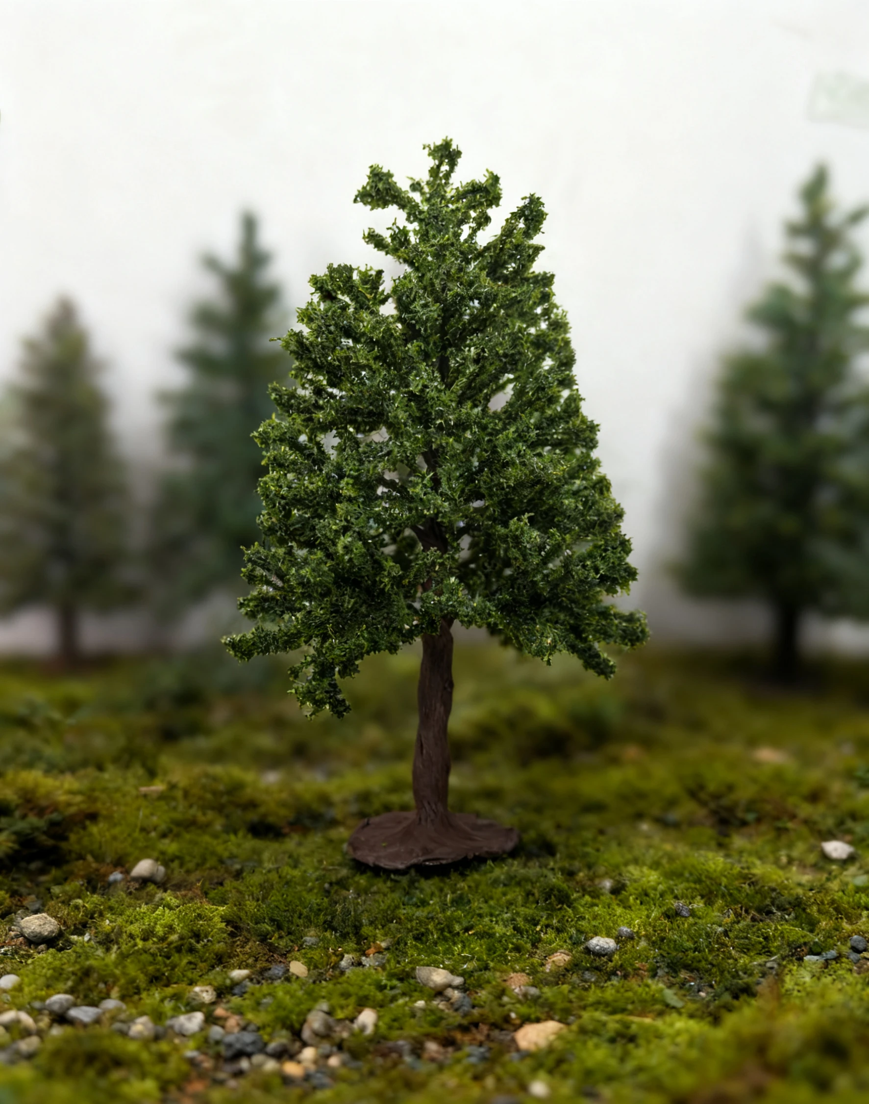 DIY handmade architectural model of a train  pine tree garden forest miniature landscaping materials Can be customized