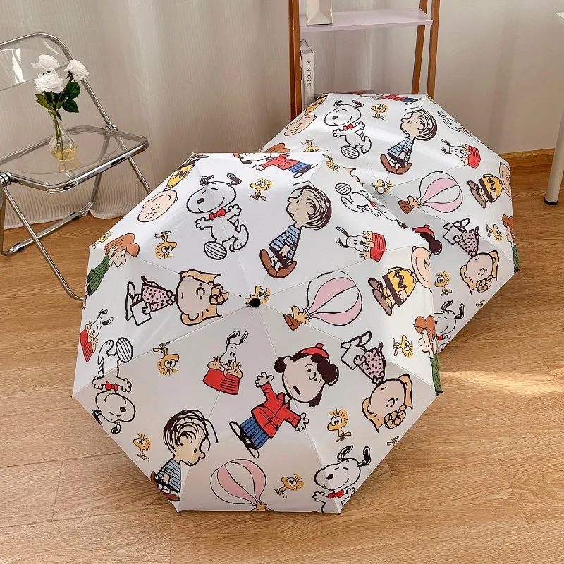 

Snoopy Cartoon Animation Creative Fully Automatic Rain or Shine Umbrella Cute Fashion High-Value Sun Protection Folding Parasol