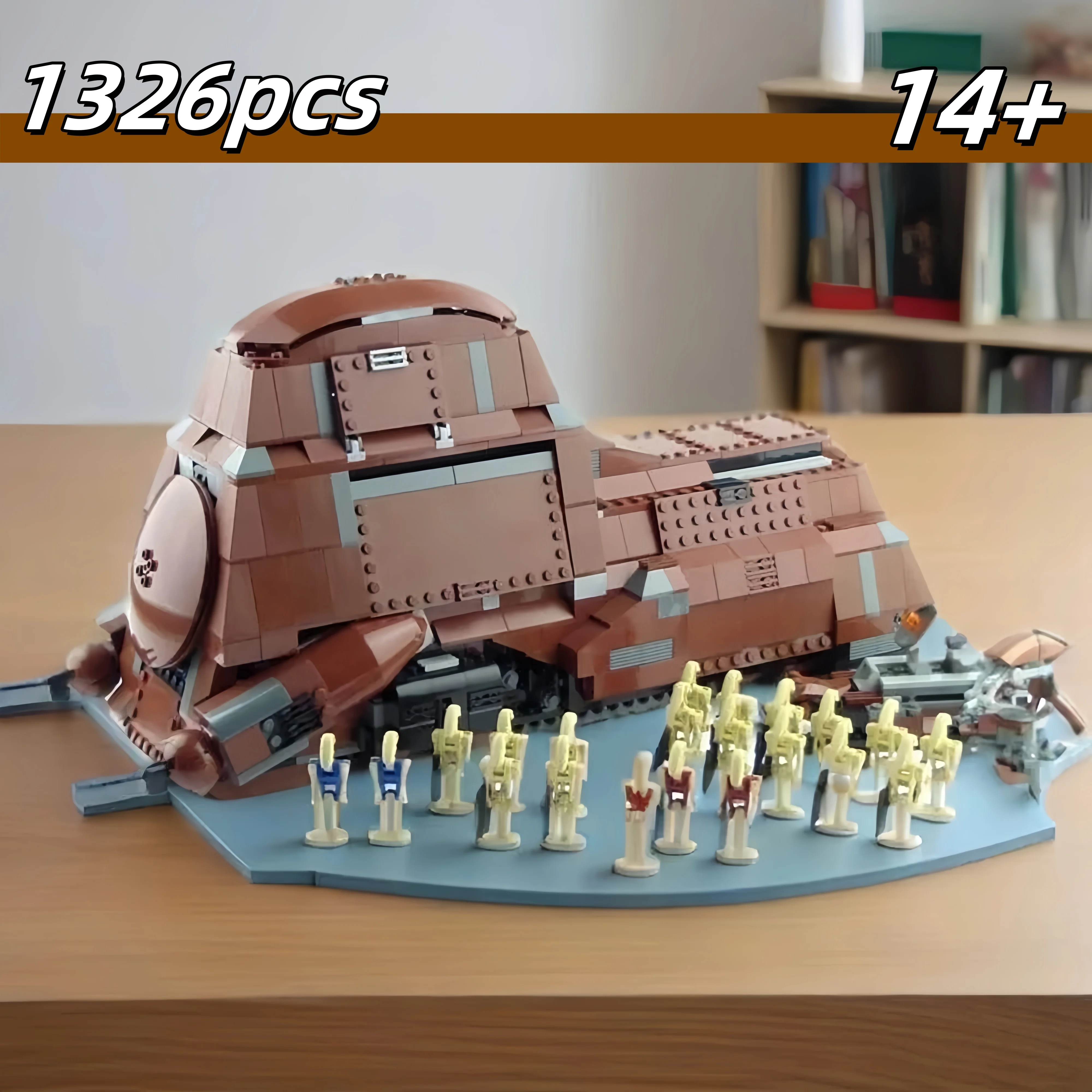 1326 PCS Military Transport Vehicle Building Blocks Set, Space Themed MOC Model Kit STEM Learning Toy, Creative Gift for Ages14+