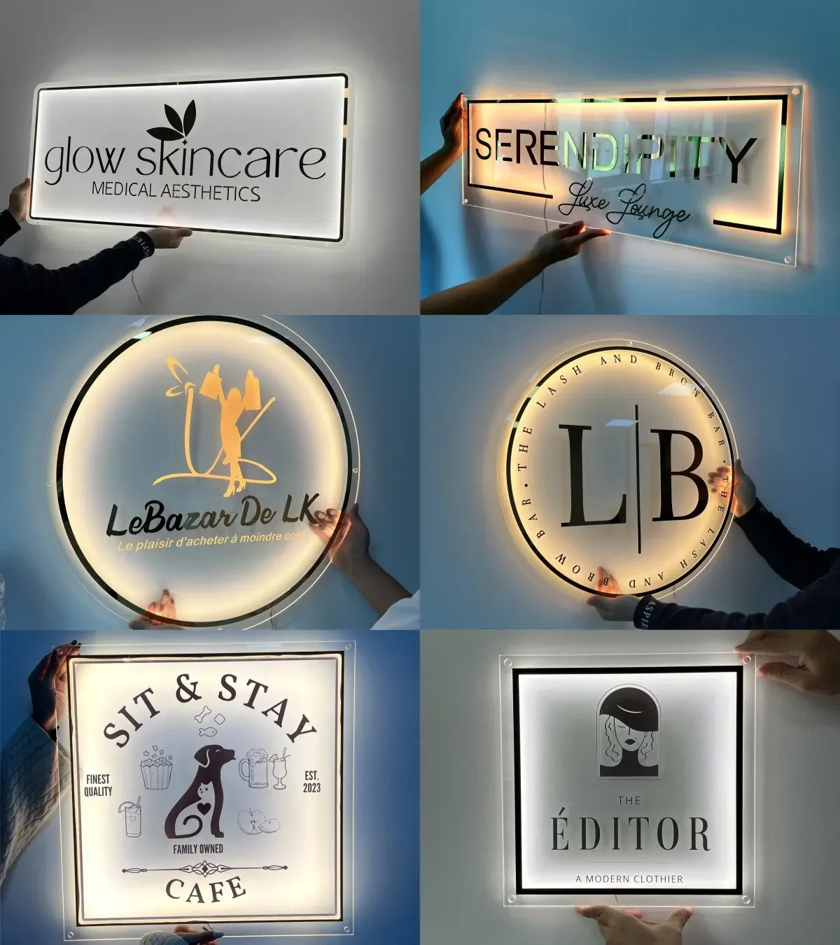 

Custom Acrylic Business Sign Custom Salon Business Logo Sign Beauty Salon Wall Decor Company Name Signage