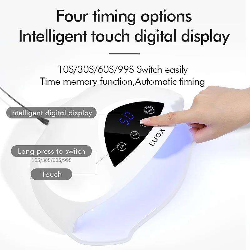 2026 LUGX 72W Flash Cure Dryer Light Electric Portable Rechargeable Professional Uv Led Nail Lamp view 5