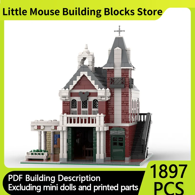 

City Street View Model MOC Building Bricks Luxury Street Fire House Modular Technology Gifts Holiday Assemble Children Toys Suit