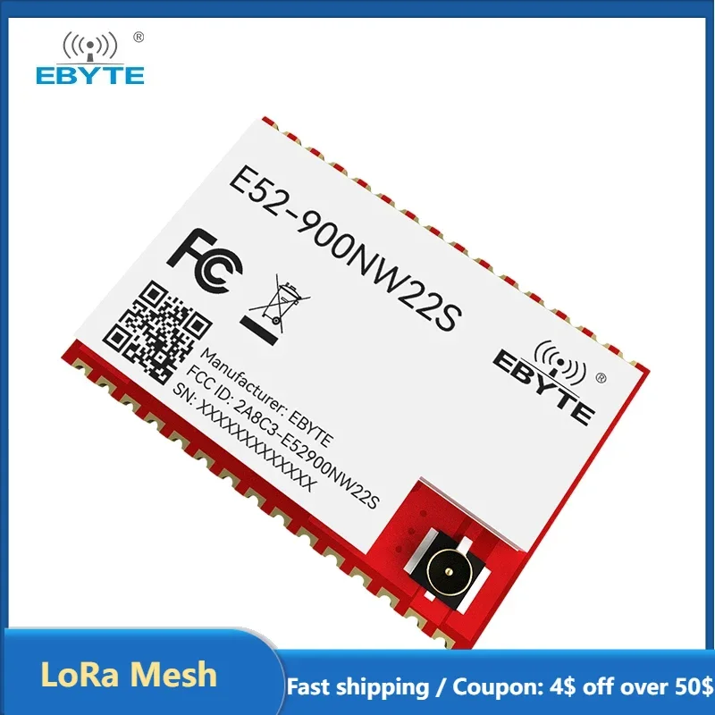 LoRa Mesh Wireless Module EBYTE E52-900NW22S 868/915MHz Decentralized Self-organizing Network 22dBm Self-routing Self-healing