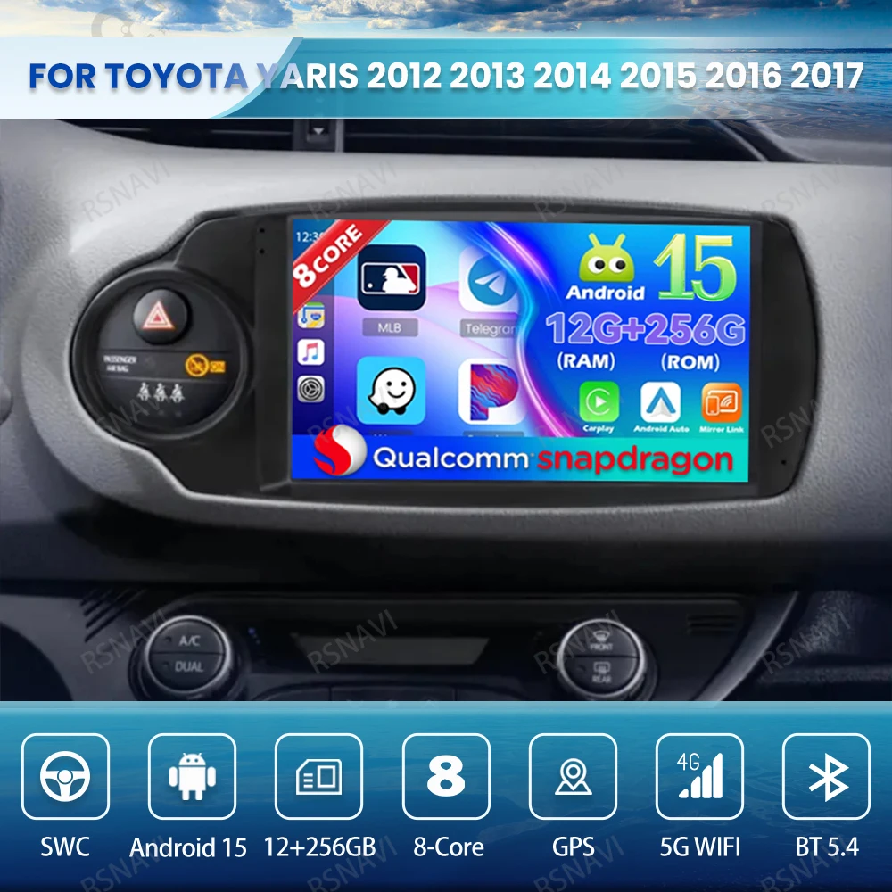 

Android 15 Car Radio For Toyota Yaris 2012 2013 2014 2015 2016 2017 Qualcomm Wireless Carplay Auto QLED DVD DSP Multimedia GPS