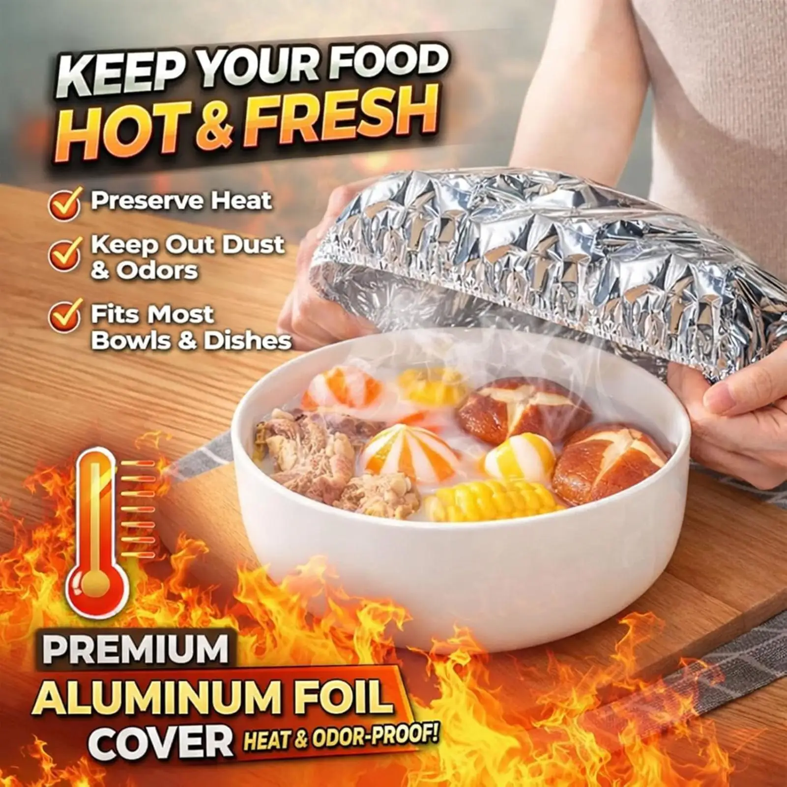 Aluminum Foil Film Food Cover Food Grade Disposable Food Covers Saran Wrap Fresh-keeping Lid Fruit Vegetable Insulation Covers