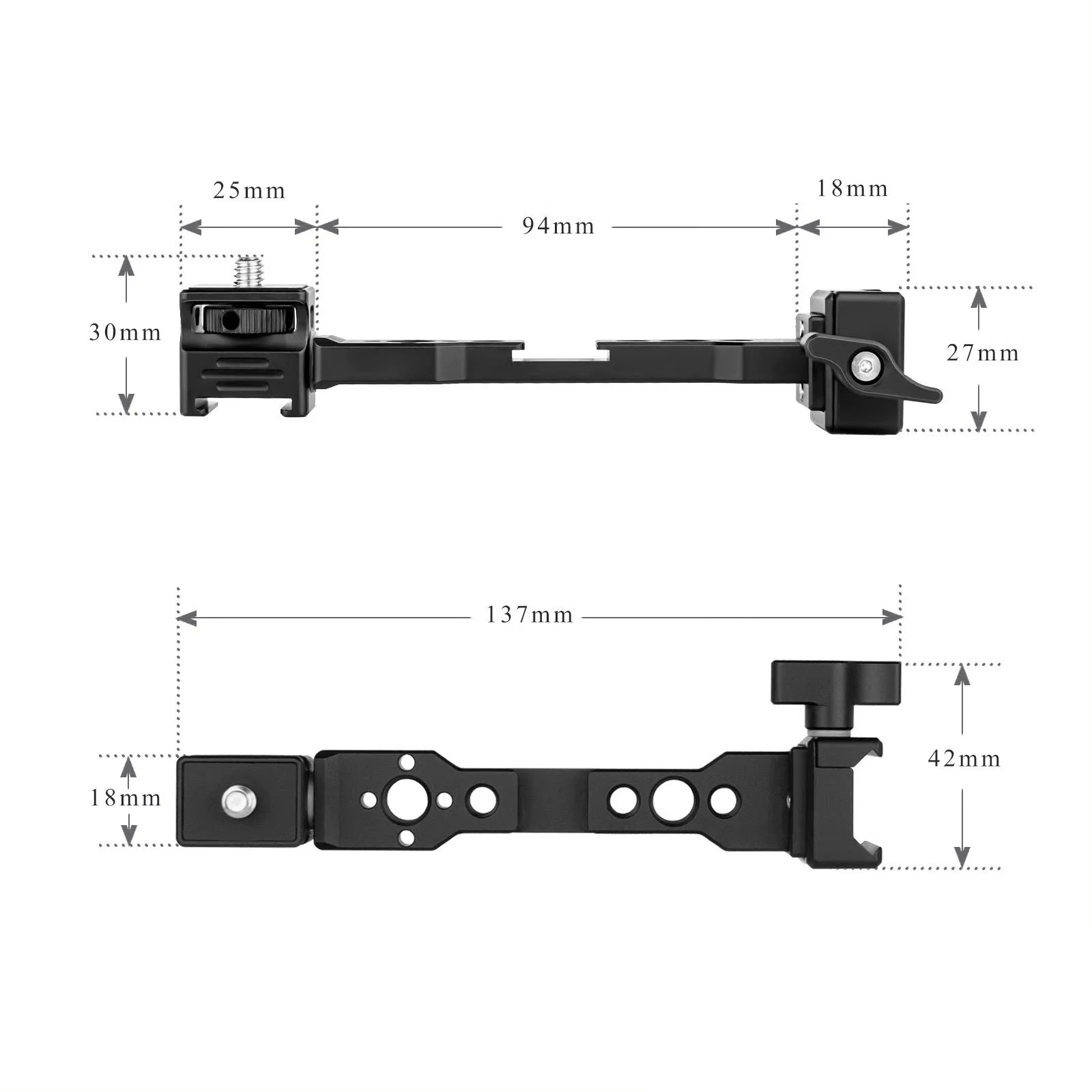 Ronin SC S Monitor Mount Rotatable Magic Arm with 1/4 Thread Cold Shoe Mount  ARRI Mount for Mic Light Stand for DJI Ronin RS3