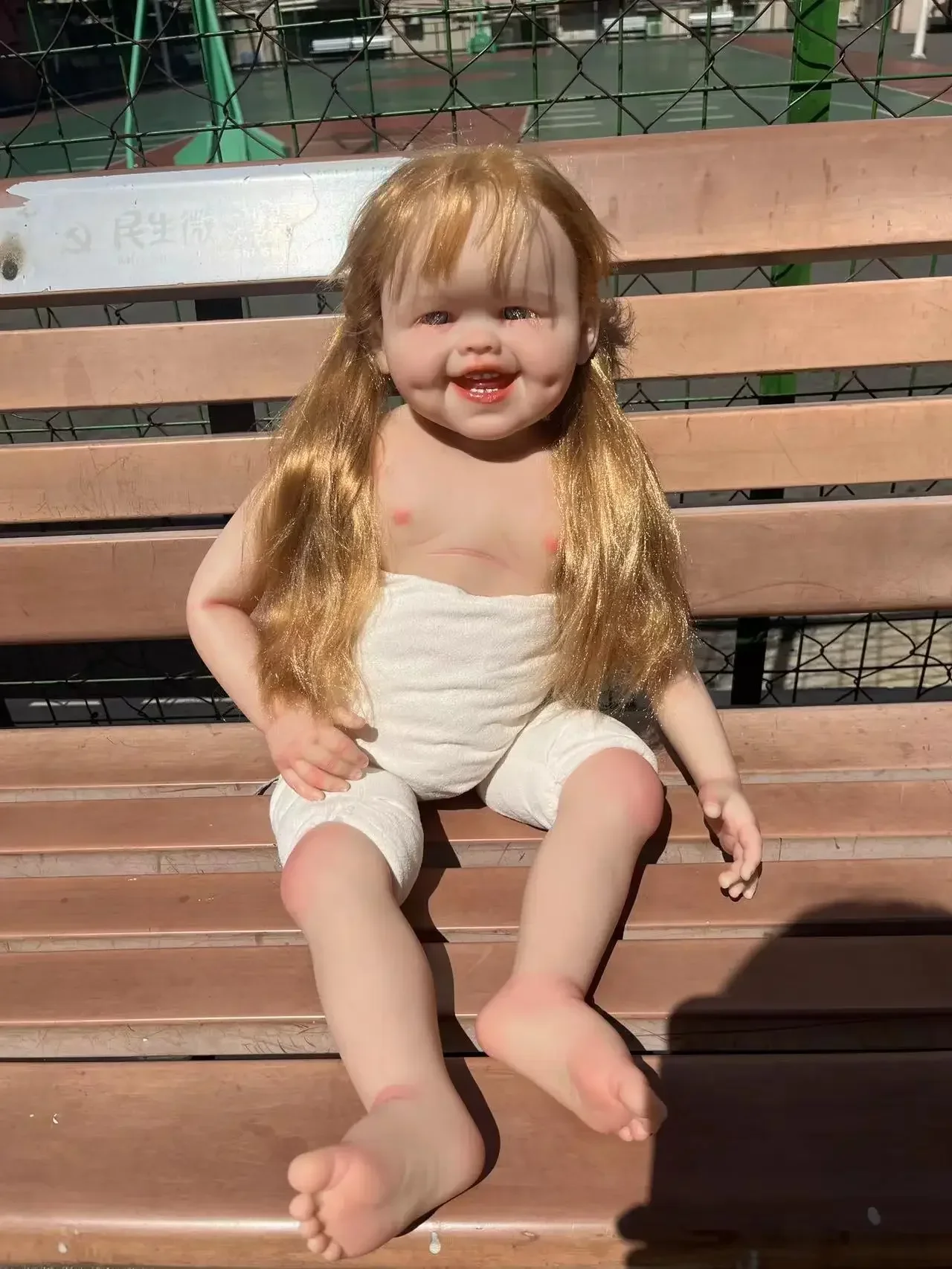 DLS Aangepaste Limited Supply 29 inch Reborn Babypop Kuiltje Handgeworteld Blond Haar Geschilderd Kits DIY Deel