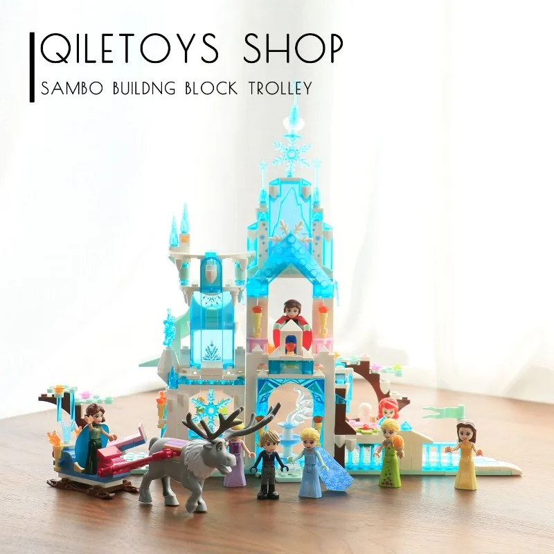

Elsa Ice Castle Building Blocks Model Cute Assembling Toy Ornament Gift for Girls