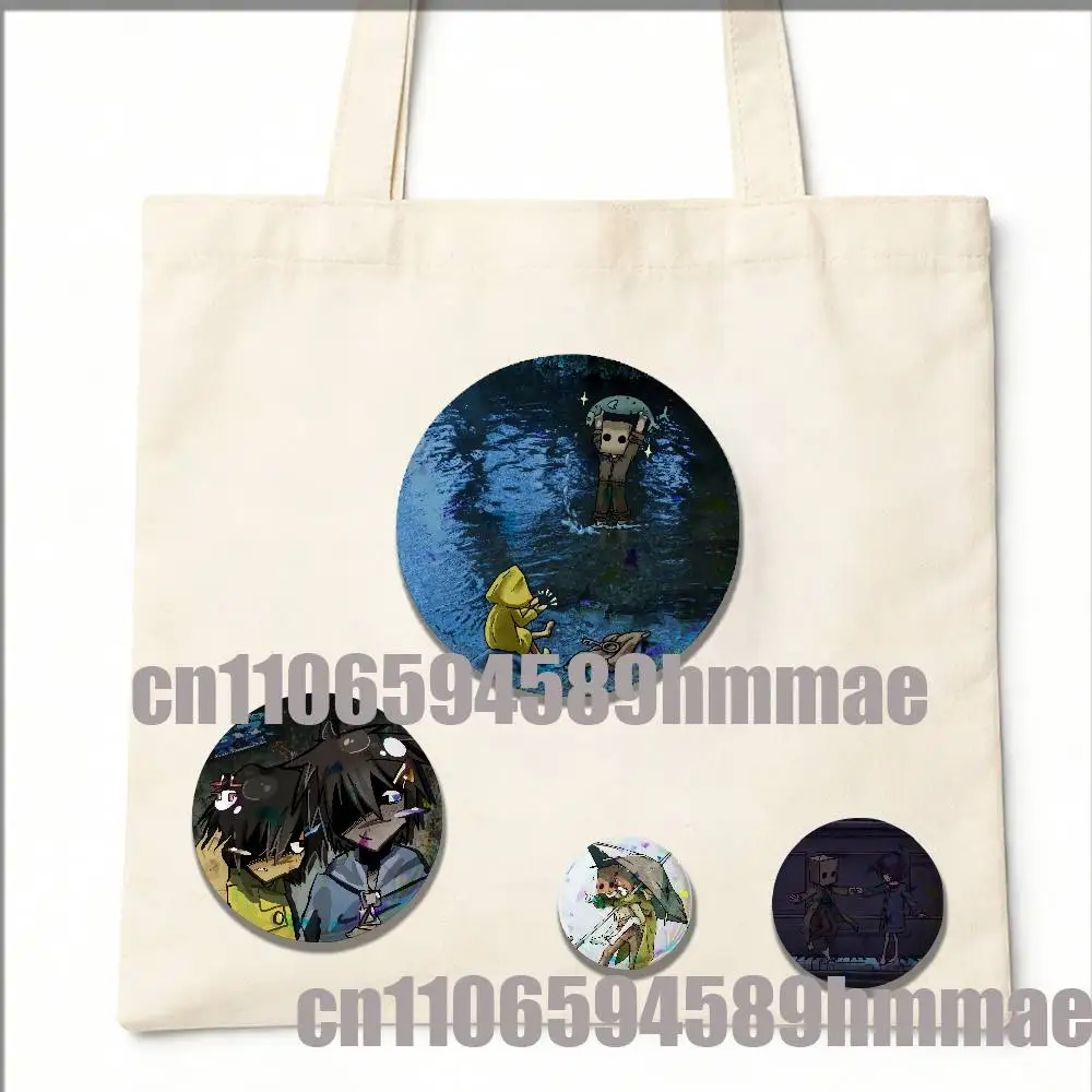 Custom Pin Insignia Emblem Round 32mm 25mm 44mm 75mm 58mm Hats Laser Film For Game Little Nightmares Badge Cover