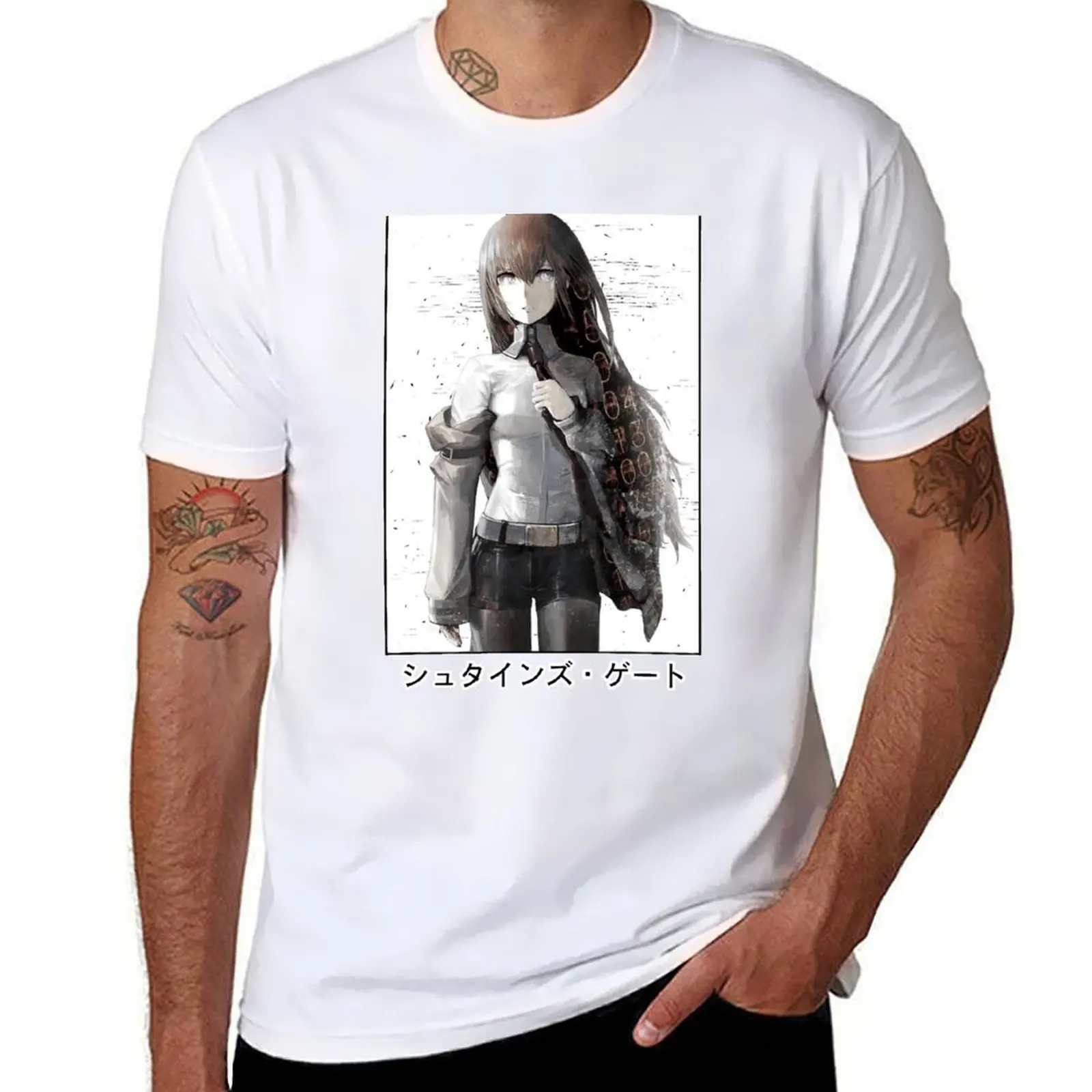 

Steins Gate T-Shirt man t shirt summer black cotton t-shirt plain for man package T-Shirt