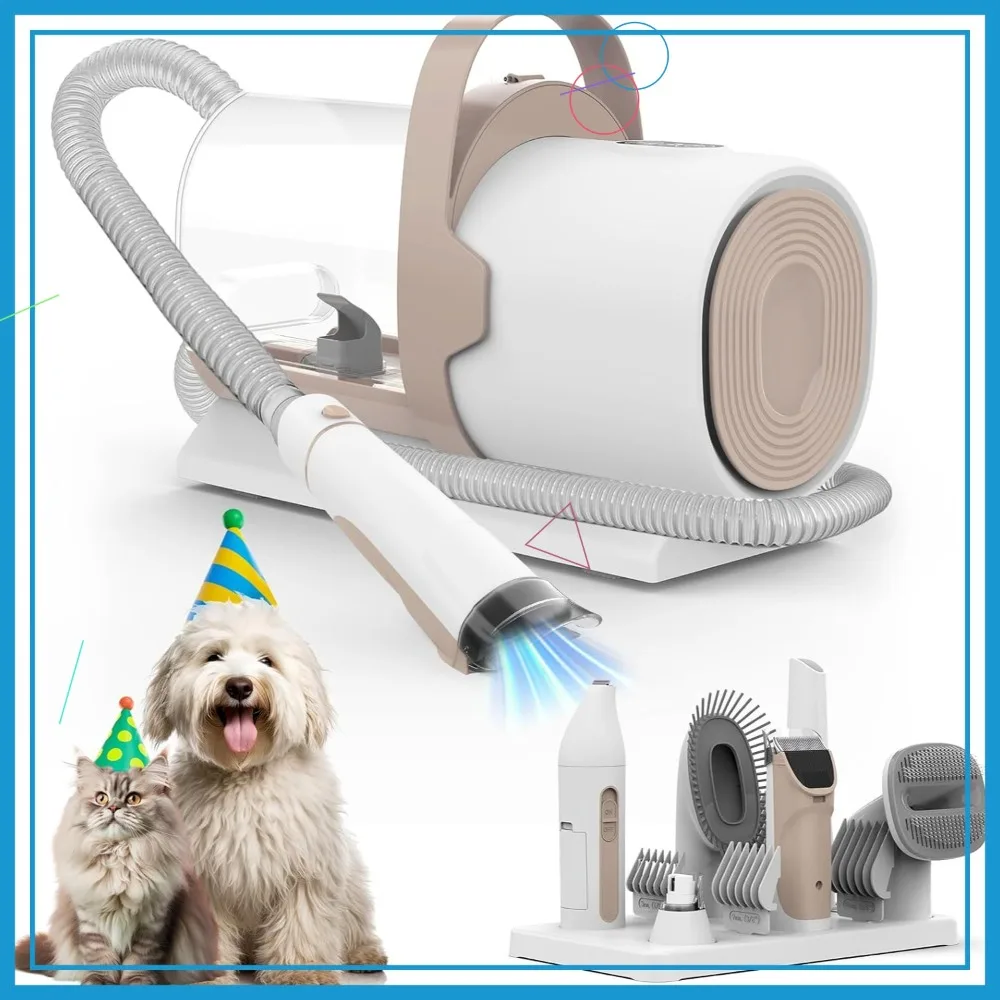 11000Pa Pet Grooming Vacuum, 7-in-1 Kit with 2.5L Dust Cup & Low Noise, for Dogs & Cats