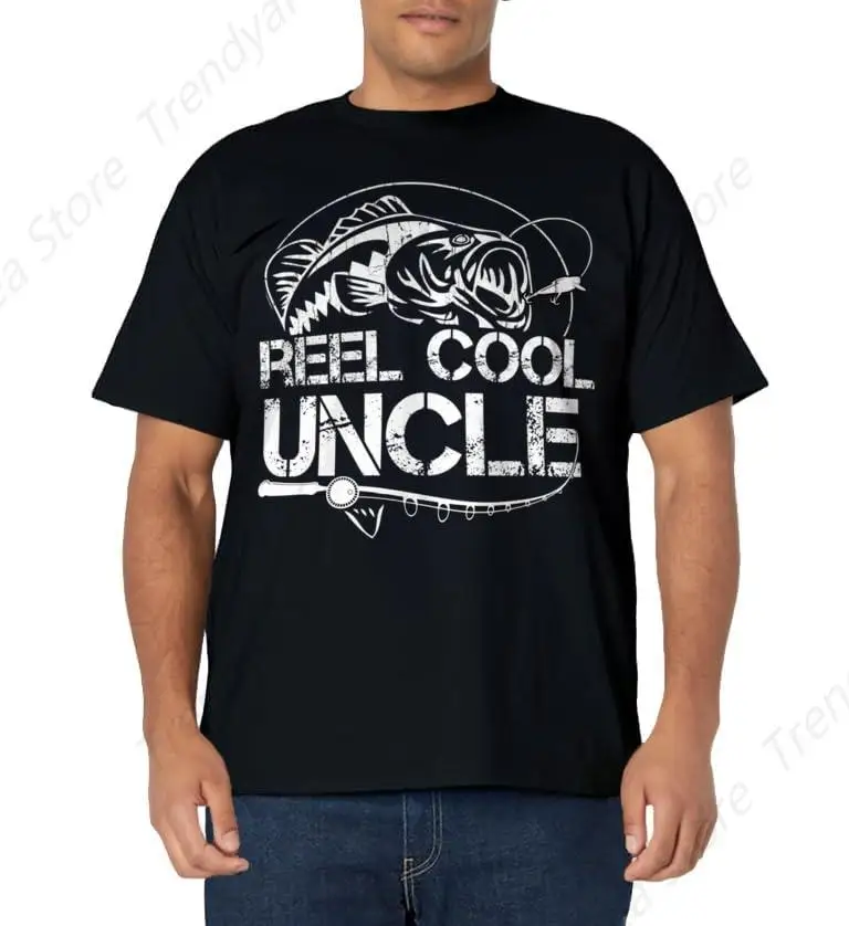 Reel Cool Uncle T-Shirt Fishing Daddy Fathers Day Dad Gifts